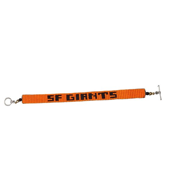 Bracelet San Francisco Giants Needle Weaving Toggle Clasp Handmade - Picture 1 of 4